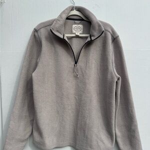 Men's Grey Quarter-Zip Fleece Pullover | Medium | St. John’s Bay
